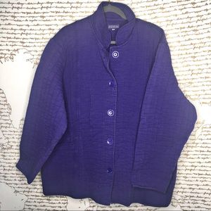 Iridium Lagenlook XL Oversized Quilted Plum Jacket